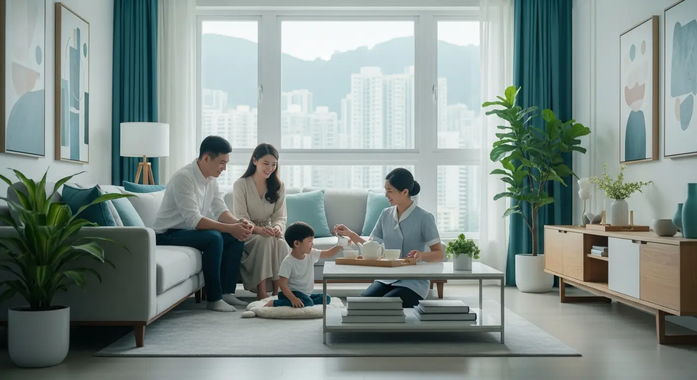 Family with domestic helper